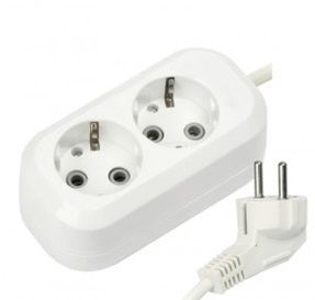 Сет. удлинитель ПВС 3х1 2роз.  5м 16А земля (корпус АБС-пластик) E1М