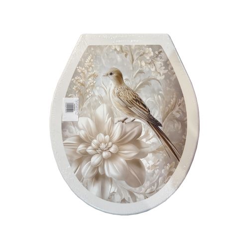 Крышка для унитаза жесткая "ДЕКОР" РАЙСКАЯ ПТИЦА