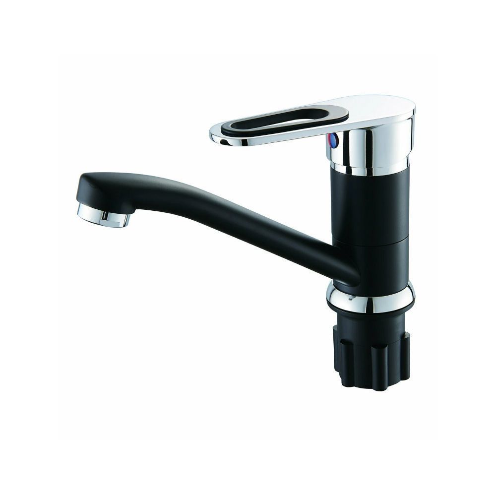 Смеситель для кухни монокомандный  черный с хромом  Potato Эверест B45-274F