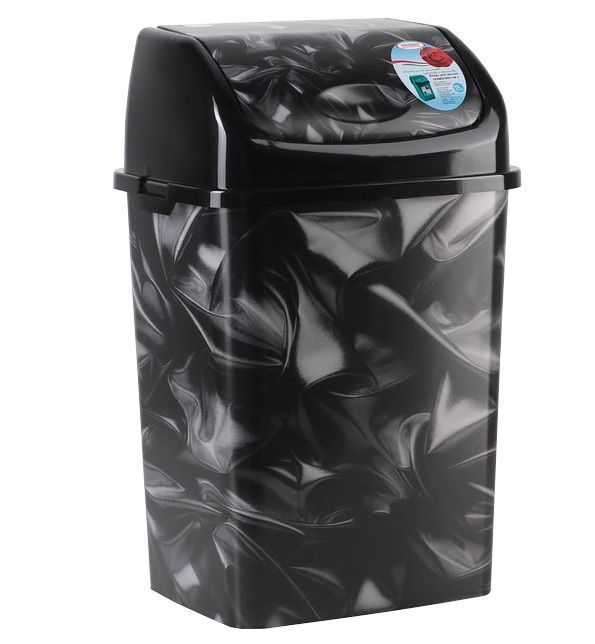 Ведро для мусора 18л черное "Камелия" Атлас
