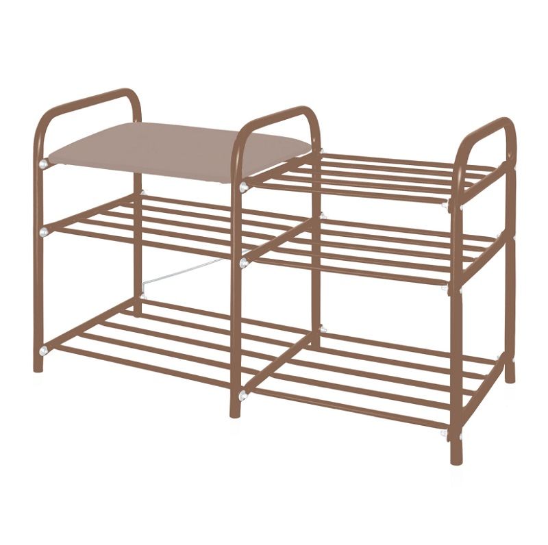 Этажерка "Люкс3" (500х330х800) ЭТЛ3-1/К 3-х ярусн. с мягк. сидением,винил.разборн. кор. Ника