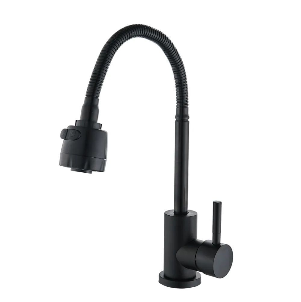 Смеситель для кухни монокомандный  черный  Potato Эверест B58-2016M