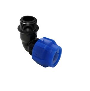 Отвод ПНД компрессионный с наружной резьбой  25х3/4" (120/30) VALFEX