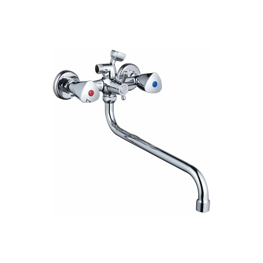 Смеситель для ванны и умывальника двухручковый  хром  Potato Эверест B22-334