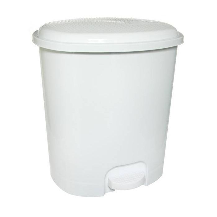 Ведро для мусора 12л белое с педалью
