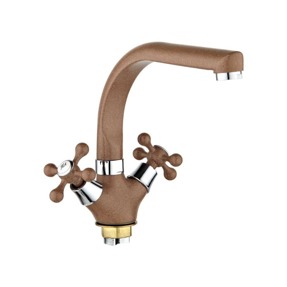 Смеситель для кухни двухручковый  кофейный  Potato Эверест B69-6515