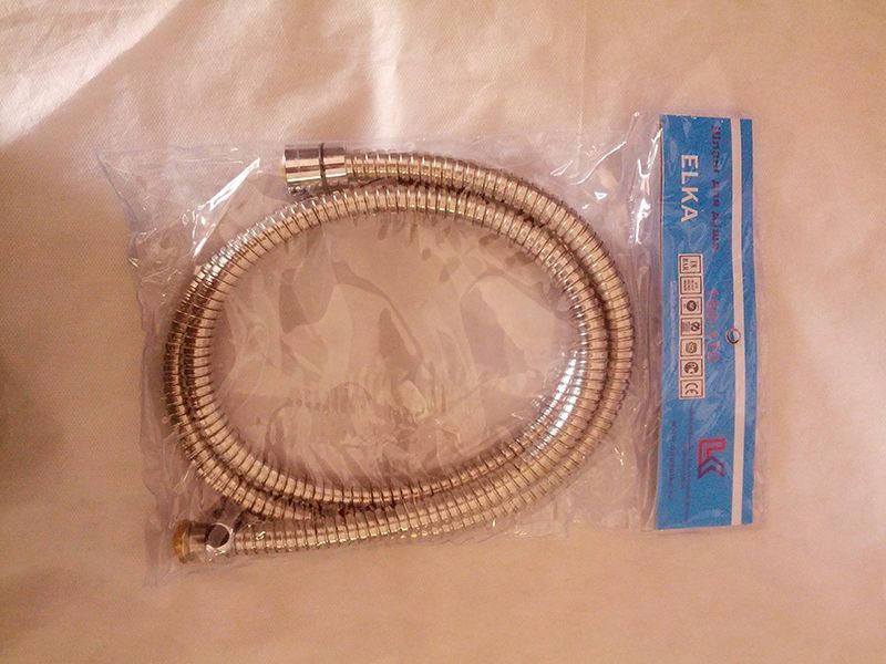 Душевой шланг  ELKA 150-170см растяжной d13 мелк.плетен.внутр.шланг EPDM двойной замок (имп-имп)