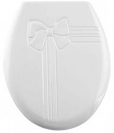Крышка для унитаза жесткая белая "Бантик"