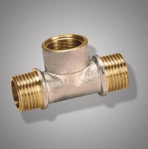 Тройник резьбовой латун. F 331.0404 (T 1/2M*1/2F*1/2M) (уп.5шт.)