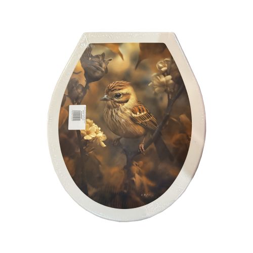 Крышка для унитаза жесткая "ДЕКОР" ВОРОБЕЙ