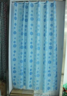 Штора для ванной тканевая голубая, 1310, "Залел" эконом, 170-180*200