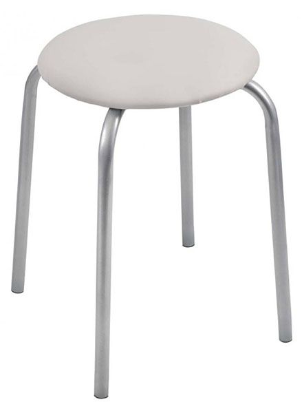 Табурет "Классика2" ТК02/СС на 4-х опорах (кругл.сидение) св.серый Ника
