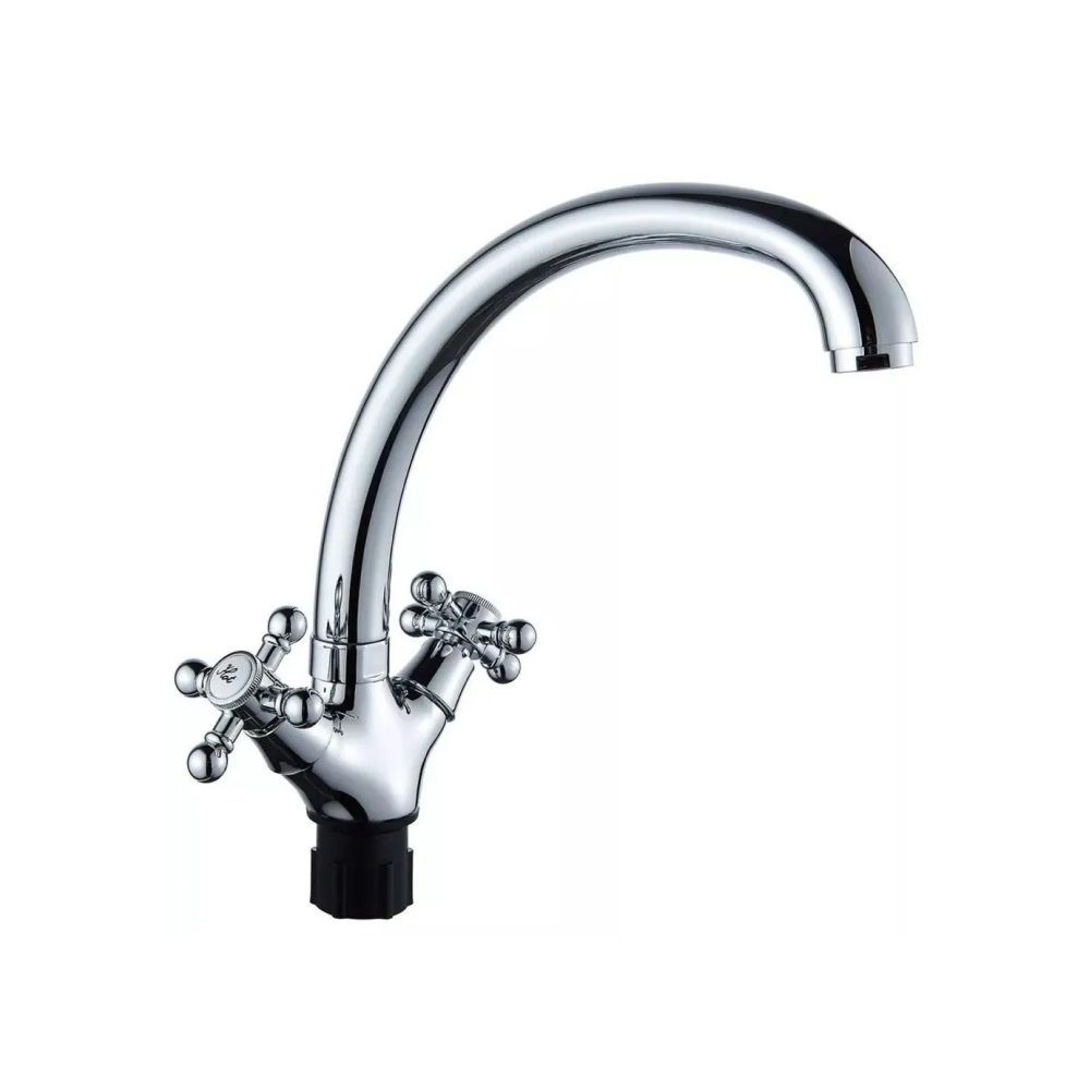 Смеситель для кухни двухручуовый хром Potato Эверест B 42-333