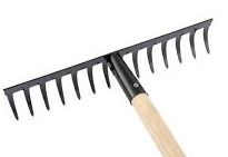 Грабли садово-огородные 14 зуб. метал. прямые с черенком* (упак.10шт.)