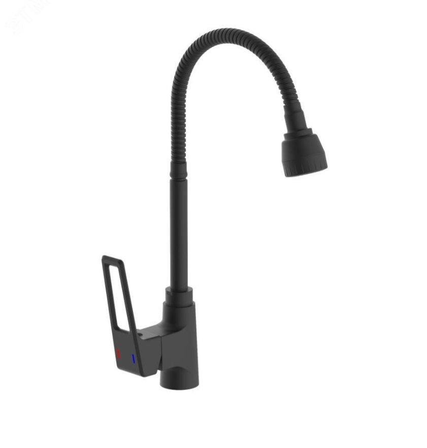 Смеситель для кухни монокомандный  черный  Potato Эверест B58-1546