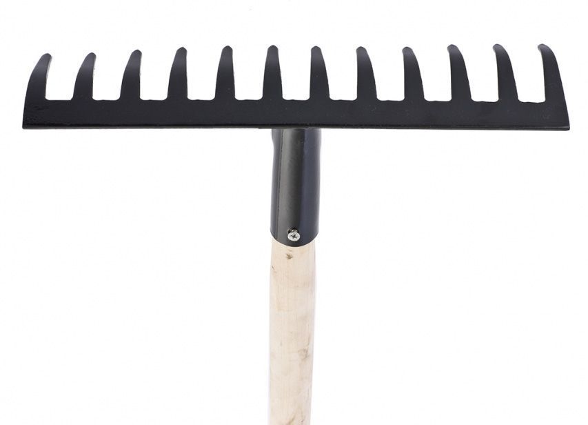 Грабли садово-огородные 12 зуб. метал. прямые с черенком* (упак.10шт.)