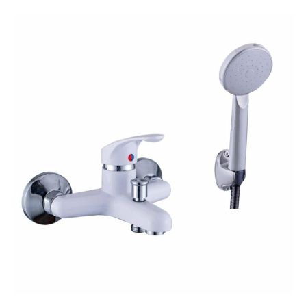 Смеситель для ванны и душа монокомандный  белый  Potato Эверест B30-033