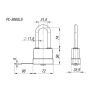 Замок навесной PL-WEATHER-3660 LS 3key (PL-3660 LS) удл. дужка, англ. /блистер