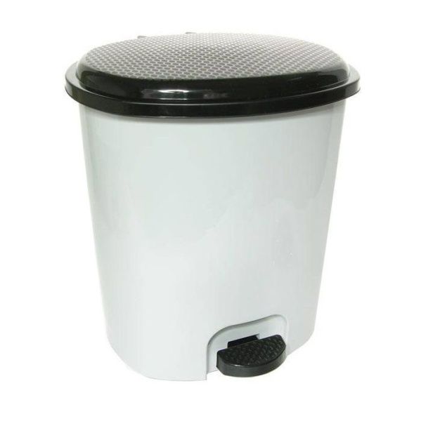 Ведро для мусора 12л серое с педалью