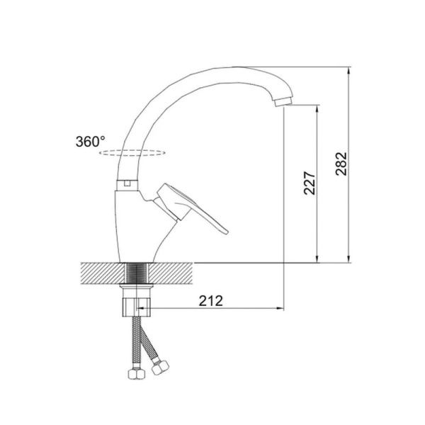 Смеситель для кухни монокомандный  хром  Potato Эверест B51-025