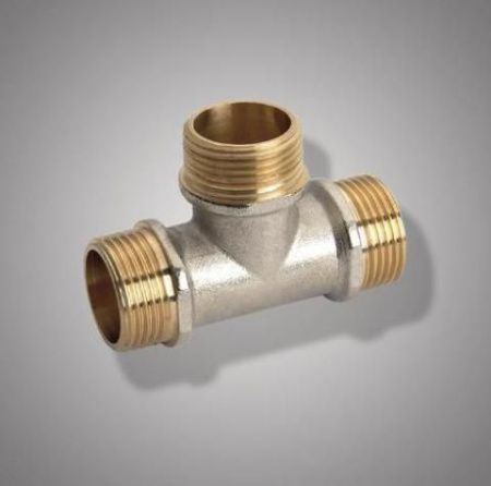 Тройник резьбовой латун. F 329.0404 (T 1/2M*1/2М*1/2M) (уп.5шт.)