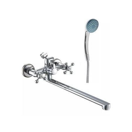 Смеситель для ванны и умывальника двухручковый  хром  Potato Эверест B23-351