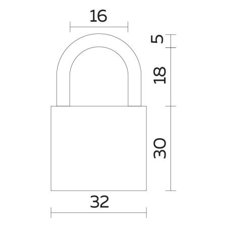 Замок навесной PL-UNI-0132 (PL-01-32) 3key англ. /блистер