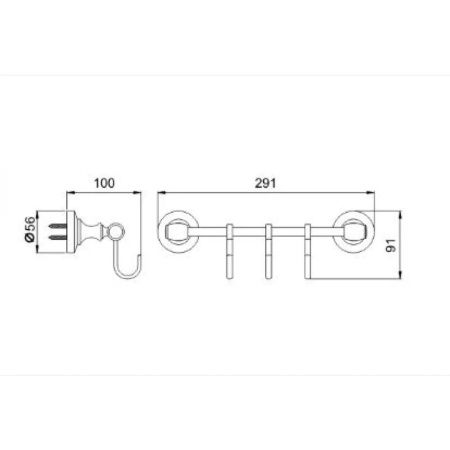 Держатель для полотенец (3 крючка) P2614-3 (26 серия)