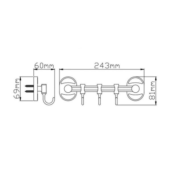 Держатель полотенец трубчатый (3 крючка) P2914-3 (29 серия)