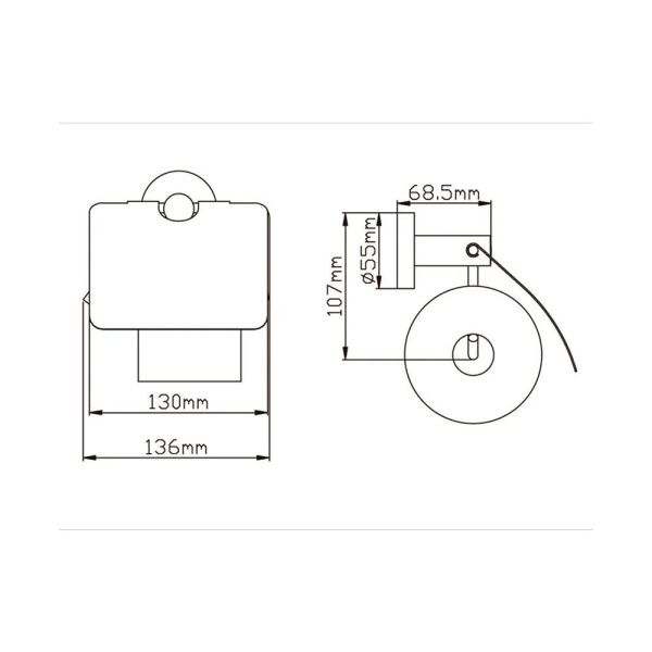 Держатель настенный для туалетной бумаги с крышкой P2003 (20 серия)