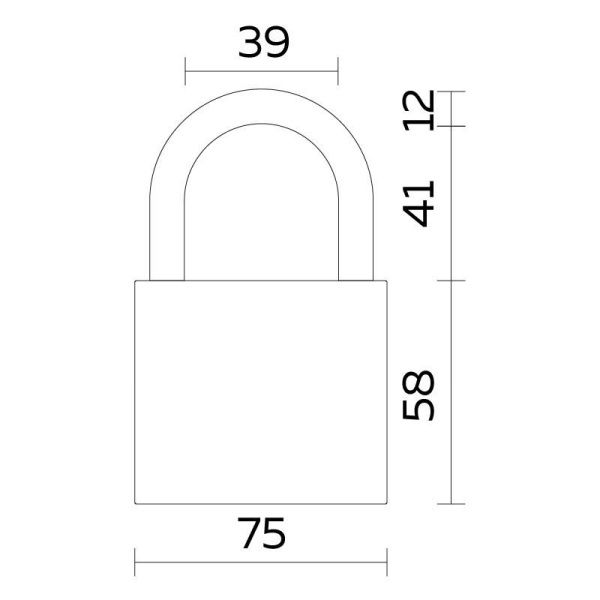 Замок навесной PL-UNI-0175 (PL-01-75) 3key англ. /блистер