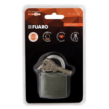 Замок навесной PL-PROTEC-0238 3key (PL-02-38) англ. /блистер