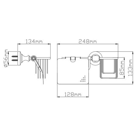 Настенный держатель для освежителя и туалетной бумаги с крышкой P2603-1 (26 серия)