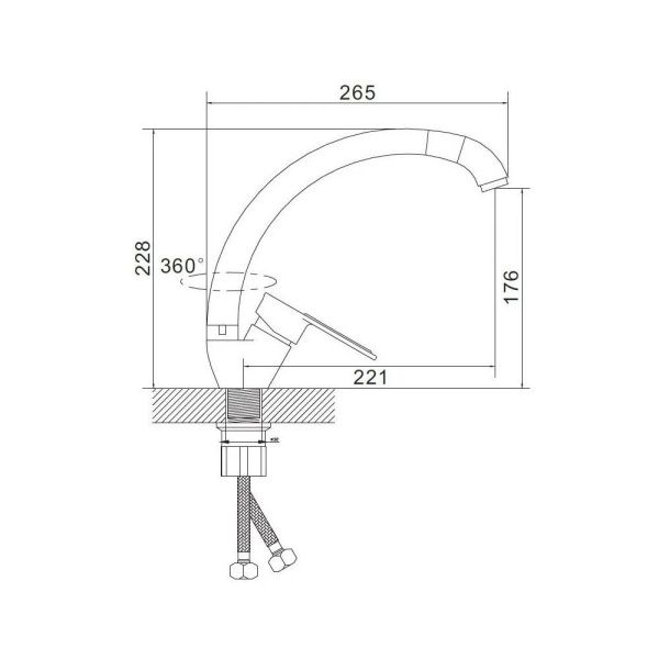 Смеситель для кухни монокомандный  желтый с хромом  Potato Эверест B59-274B