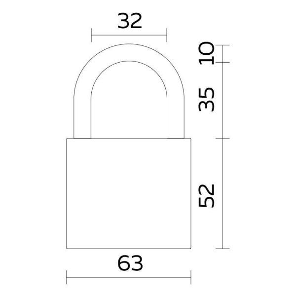 Замок навесной PL-UNI-0163 (PL-01-63) 3key англ. /блистер