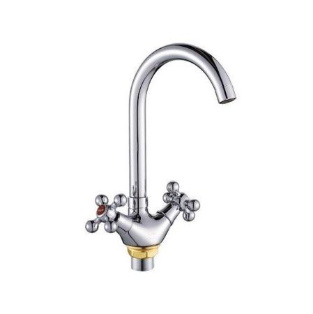 Смеситель для кухни двухручковый хром Potato P 4461