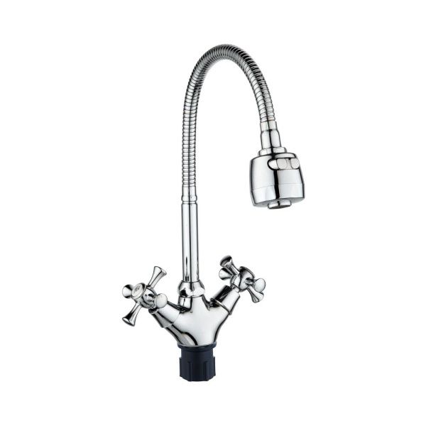 Смеситель для кухни двухручковый  хром  Potato Эверест B58-064