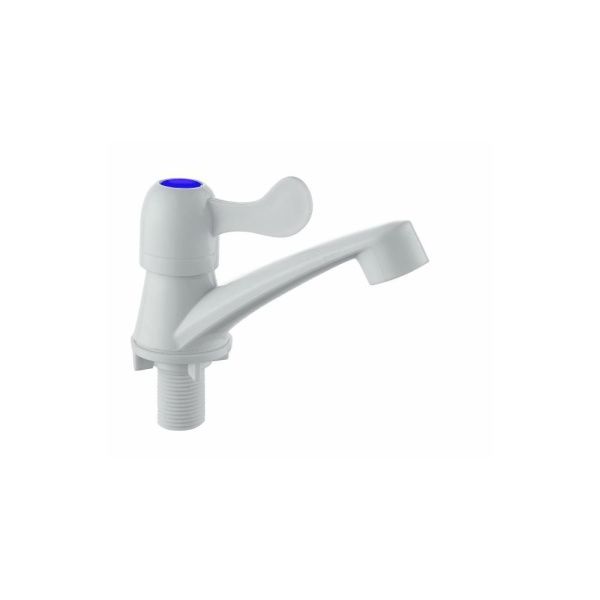 Кран водоразборный одноручковый на холодную воду белый  Potato Эверест B45-337