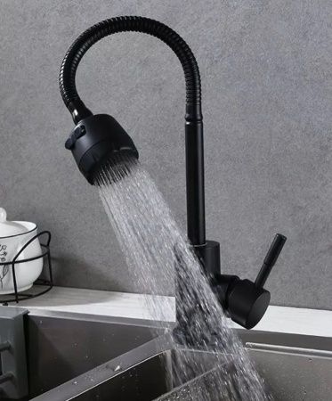 Смеситель для кухни монокомандный  черный  Potato Эверест B58-2016M