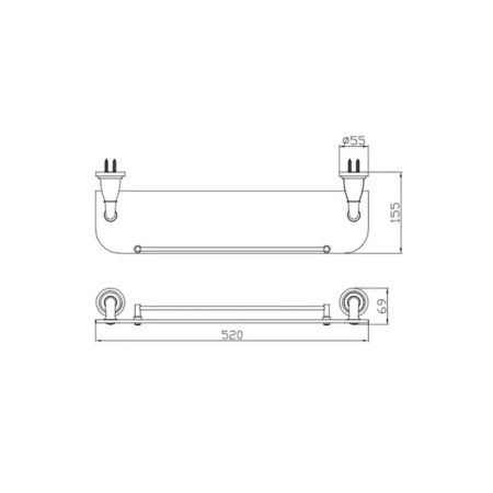 Стеклянная полочка P7207 (72 серия)