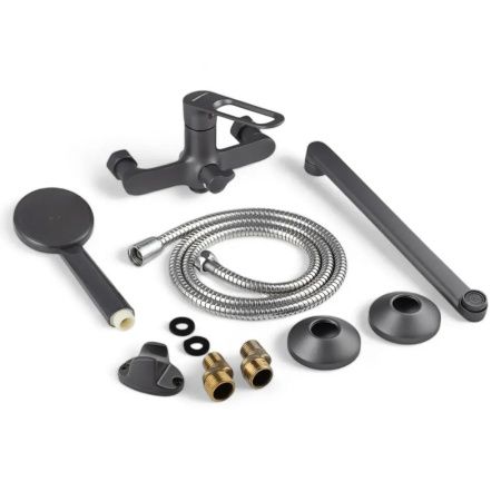 Смеситель для ванны и умывальника монокомандный  брезентово-серый  Potato Эверест B22-15319