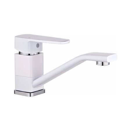 Смеситель для кухни монокомандный  белый с хромом  Potato Эверест B45-0277