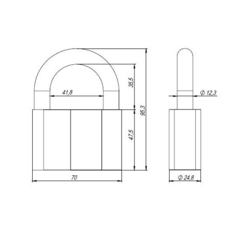 Замок навесной PD-4080 (PD-40-80) 3 fin key /коробка