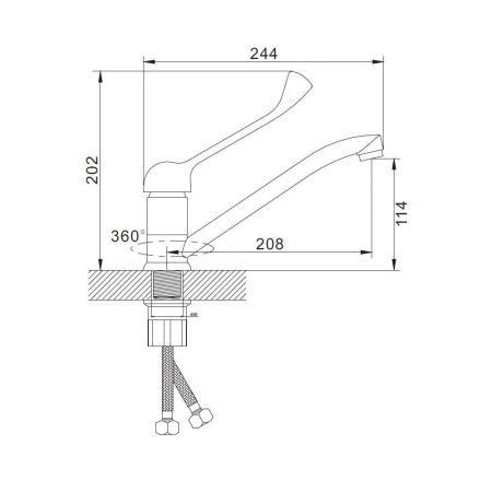 Смеситель для кухни монокомандный  хром  Potato Эверест B49-37