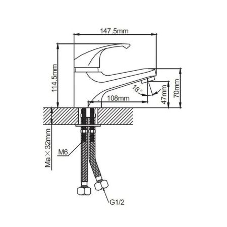 Кран водоразборный одноручковый на холодную воду белый  Potato Эверест B10-0336