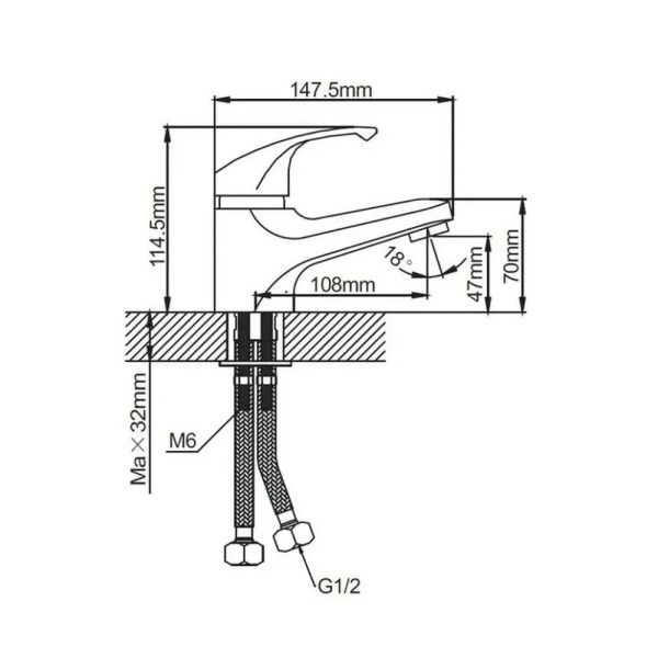 Кран водоразборный одноручковый на холодную воду белый  Potato Эверест B10-0336