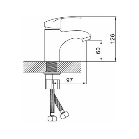 Смеситель для раковины монокомандный  кремовый  Potato Эверест B10-2127