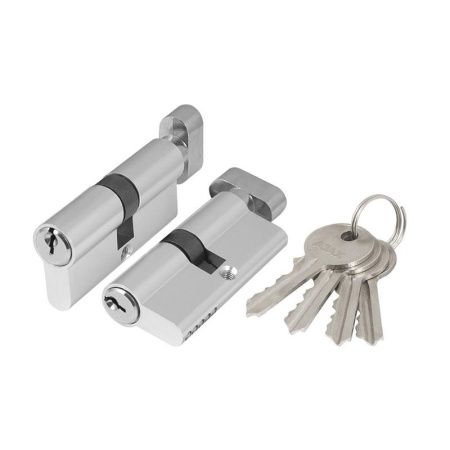 Цилиндровый механизм AX1002Knob70 хром с вертушкой