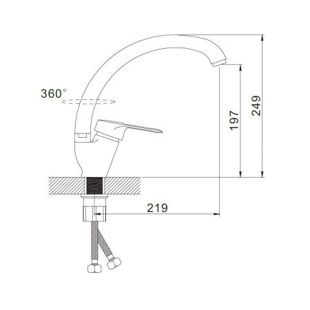Смеситель для кухни монокомандный  кремовый  Potato Эверест B59-0268