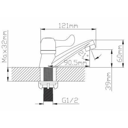Кран водоразборный одноручковый на холодную воду белый  Potato Эверест B45-337